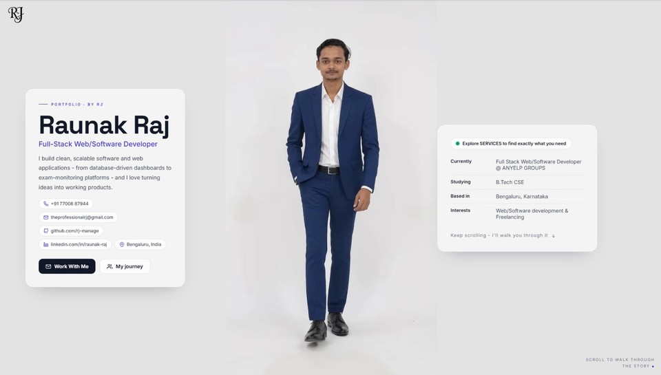 Raunak Raj — portfolio landing page
